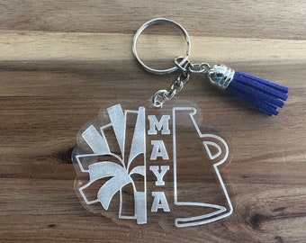 Cheer Team Gifts, Cheerleader Keychains, Personalized Keychain, Cheer Team Bag Tag, Custom Cheer Tag, Sport Keychain, Cute Cheer Gift