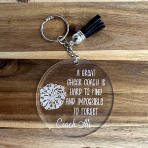 Coach Gift, Gift for Cheer Coach, Keychain, End of Year Gift, Comp Season, Gift For Best Friend, Personalized Cheer Gift, A Great Coach