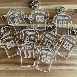 Soccer Team Gifts, Jersey Keychains, Soccer Personalized Keychain, Soccer Team Bag Tag, Custom Soccer Tag,  Sport Keychain, Cute soccer gift