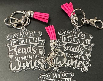 Book Club Gift,  Book Club Keychain, Book Lover Gift, Gift for Friend, Birthday Gift, Gift for Readers, Funny Gift, Book Club Brunch