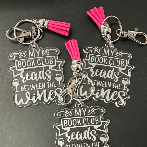 Book Club Gift,  Book Club Keychain, Book Lover Gift, Gift for Friend, Birthday Gift, Gift for Readers, Funny Gift, Book Club Brunch