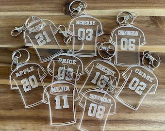 Soccer Team Gifts, Jersey Keychains, Soccer Personalized Keychain, Soccer Team Bag Tag, Custom Soccer Tag,  Sport Keychain, Cute soccer gift