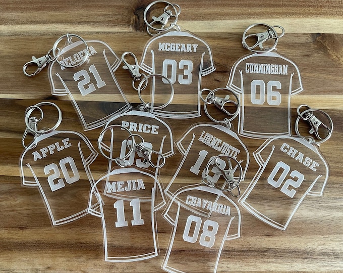 Soccer Team Gifts, Jersey Keychains, Senior Gift, Soccer Personalized Keychain, Soccer Team Bag Tag, Custom Soccer Tag,  Sport Keychain,