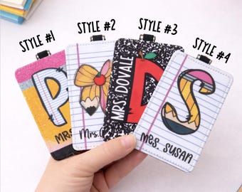 Regalo personalizado para profesores, portatarjetas de identificación, regalo de agradecimiento para profesores, regalo de fin de curso para profesores, regalo de vuelta al cole, regalo de Navidad