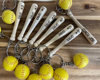 Softball Team Gifts,Softball Key Chain, Bag Tag, Baseball Keychain, Soccer Personalized Keychain, Sport Keychain, Baseball Team Bag Tag