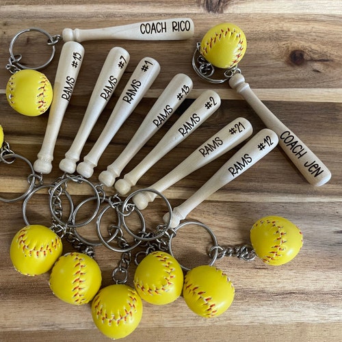 Regalos para equipos de sóftbol, llavero de sóftbol, etiqueta para bolso, llavero de béisbol, llavero personalizado de fútbol, llavero deportivo, etiqueta para bolso de equipo de béisbol
