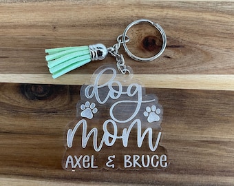 Personalized Dog Mom Keychain: Acrylic Pet Lover Gift
