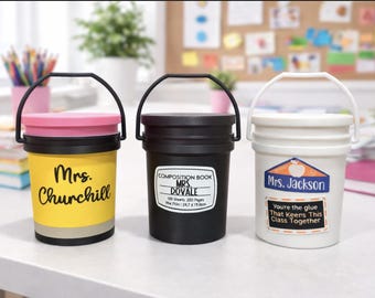 Teacher Mini Gift Bucket, Teacher Gift,  Teacher Appreciation gift, Pencil Holder, Christmas Teacher Gift, End of Year Gift for Teacher