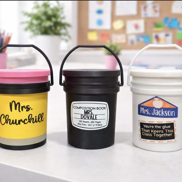 Teacher Mini Gift Bucket, Teacher Gift,  Teacher Appreciation gift, Pencil Holder, Christmas Teacher Gift, End of Year Gift for Teacher