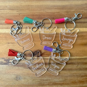 Personalized Pharmacy Keychain: Mortar & Pestle Gift for Pharmacist