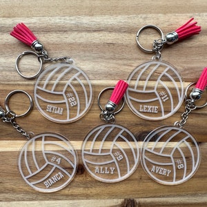 Volleyball Personalized Gift, Volleyball Keychain, Team Gift, Senior Night, Backpack Tags, Volleyball zipper pull tag