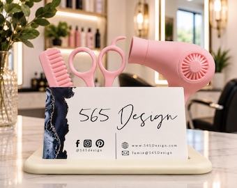 Regalo para estilistas, tarjetero para estilistas, organizador de escritorio para salón de belleza, accesorio para cabina de peluquería, expositor de tarjetas de visita para salón de belleza