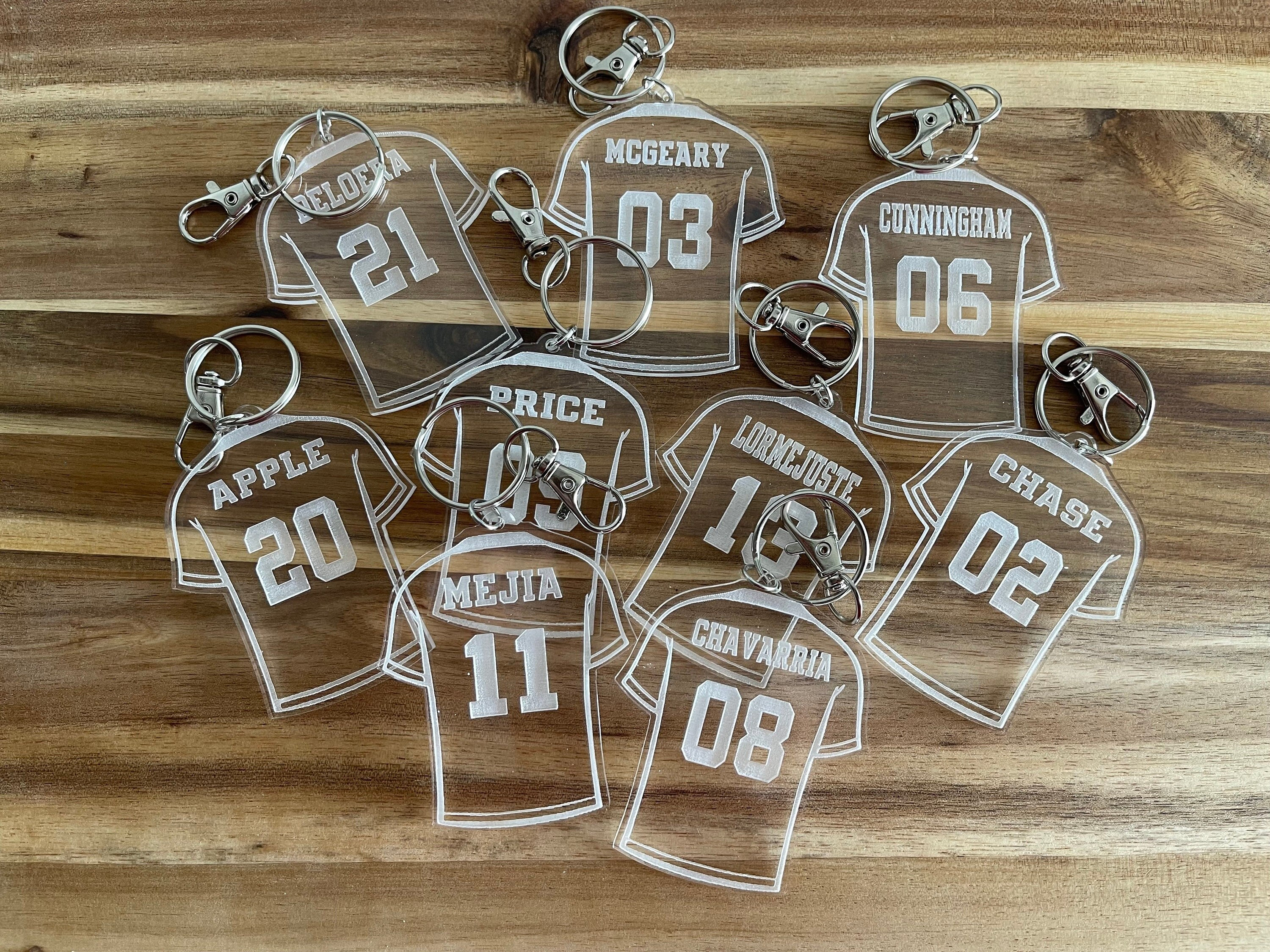 Soccer Team Gifts, Jersey Keychains, Soccer Personalized Keychain, Soccer Team Bag Tag, Custom Soccer Tag,  Sport Keychain, Cute soccer gift