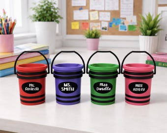 Teacher Mini Gift Bucket, Teacher Gift,  Teacher Appreciation gift, Crayon Bucket, Christmas Teacher Gift, End of Year Gift for Teacher
