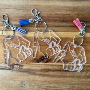 Gymnastic Bag Tag, Gymnist Keychain, Team Gift, Personalized Gift, Gymnastics Gift, Gymnast Gift, Gymnastics Team Dance Gift Ideas image 1