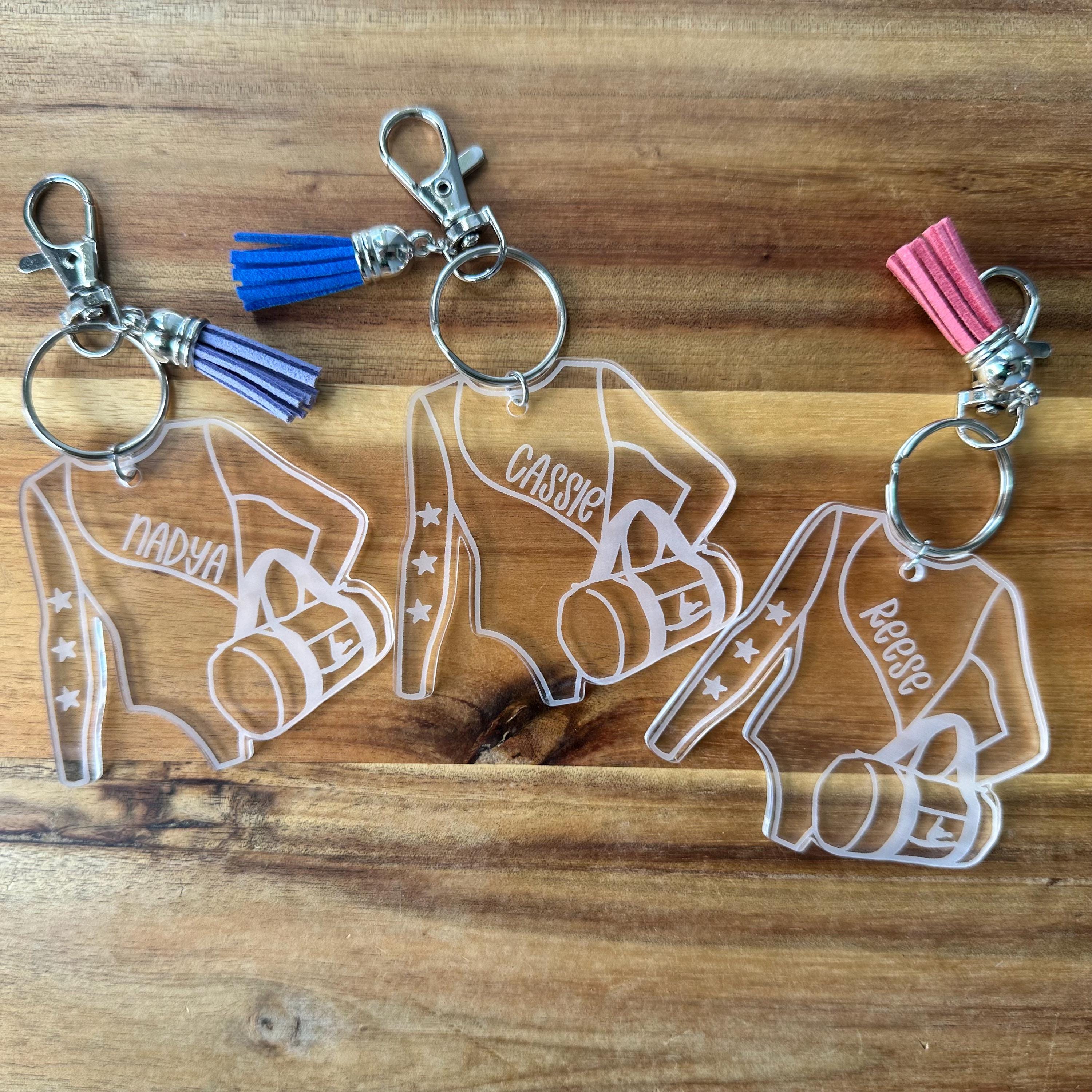 Gymnastic Bag Tag, Gymnist Keychain, Team Gift, Personalized Gift, Gymnastics Gift, Gymnast Gift, Gymnastics Team Dance Gift Ideas