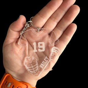 Personalized Lacrosse Team Acrylic Bag Tag: Senior Night Gift