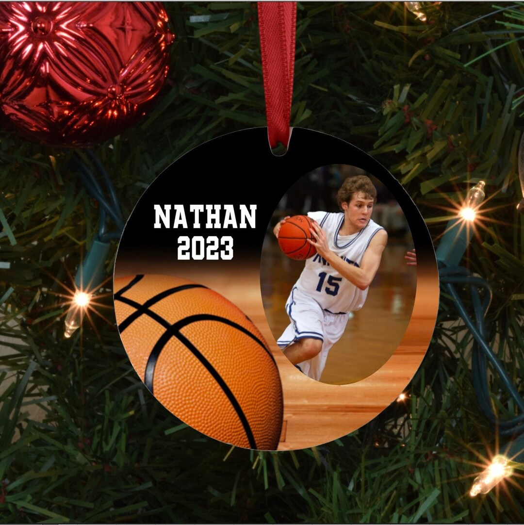 Basketball Photo Christmas Ornament, Gift for Basketball Player, Girls/boys Basketball, Custom