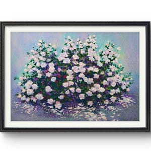 Original Oil Pastel Flower Painting: Impressionist Floral Art
