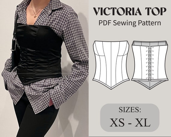 Corset Belt Digital PDF Sewing Pattern Underbust Corset Size XS-XL