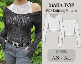 Mara Knit Crop Top Pattern: Off-The-Shoulder Sweater (PDF Pattern)