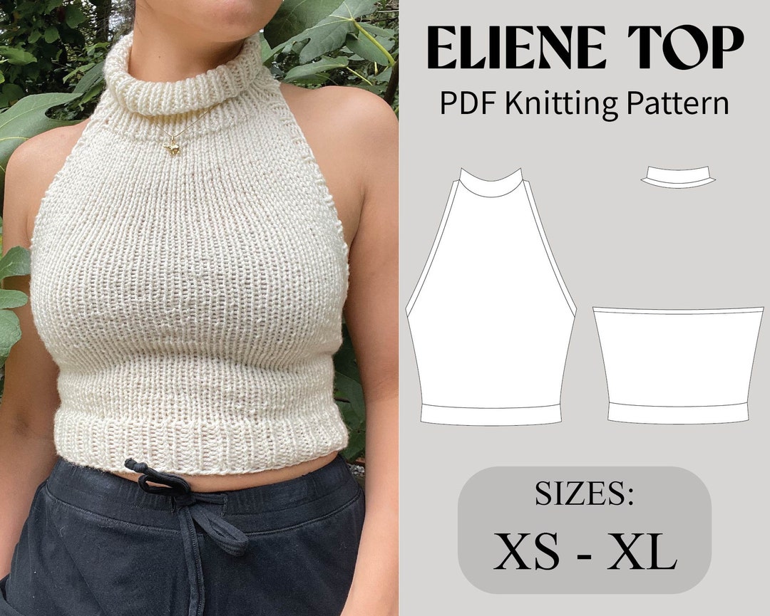 Eliene Top, Lightweight Halter Top, Crop Top, Turtleneck