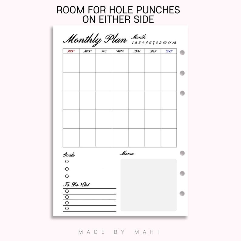 Daily Weekly Monthly Planner Bundle, to Do List, Notes,printable