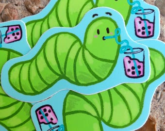Boba Worm Sticker