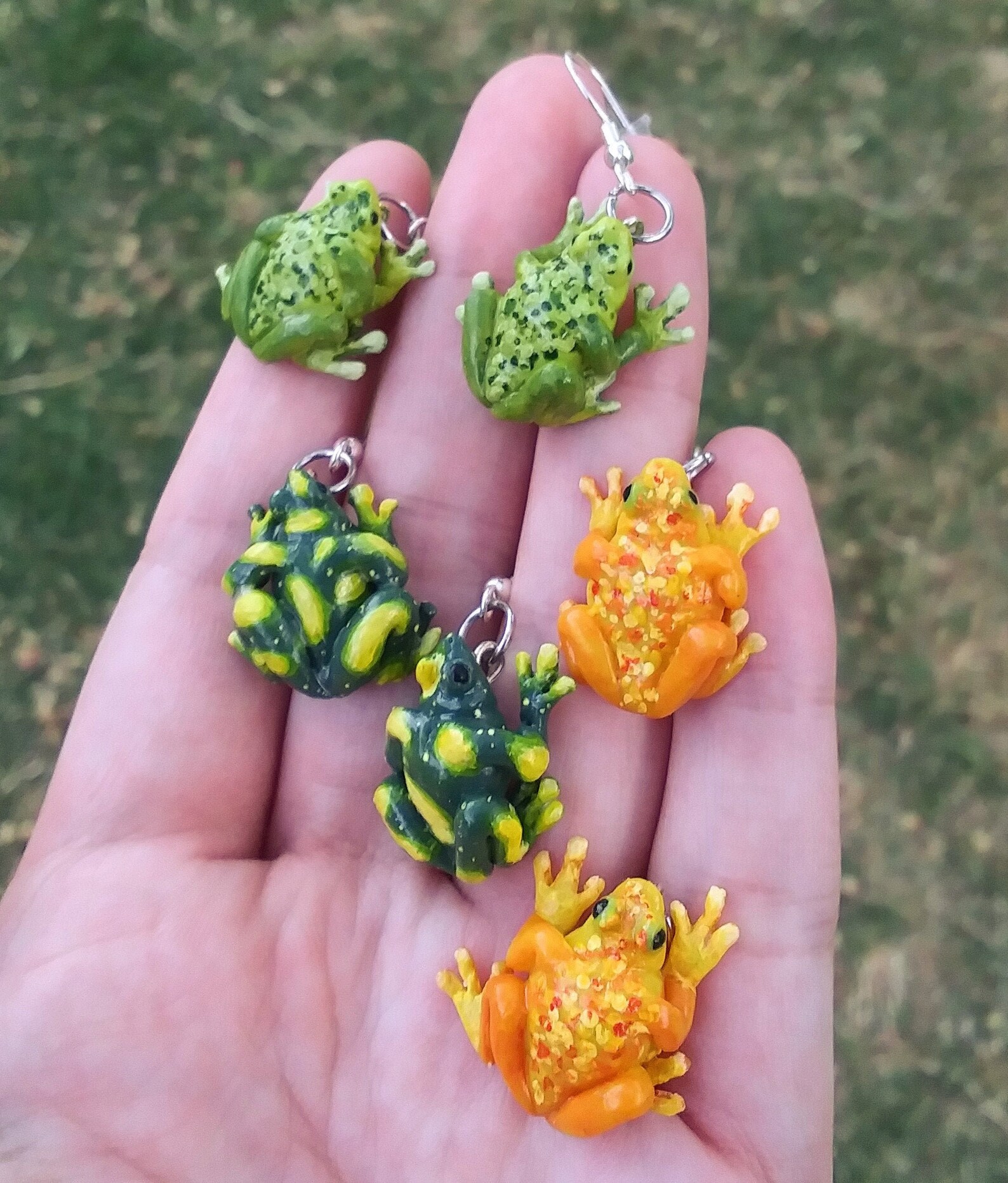 Polymer Clay Frog Earrings Etsy