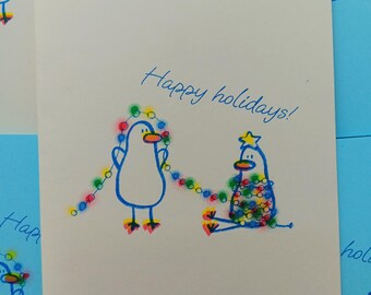 Holiday Duck RISO card