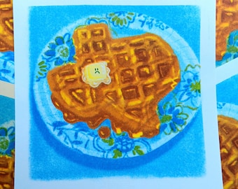 Texas Waffle RISO Print