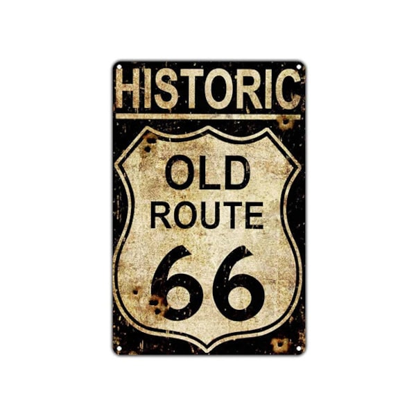 Historic Old Route 66 Highway Sign, Aluminum Sign, 8x12", 12x18", 18x24",Bar, Mancave, Auto Shop, Wall Display, Home Decor, Gift Ideas