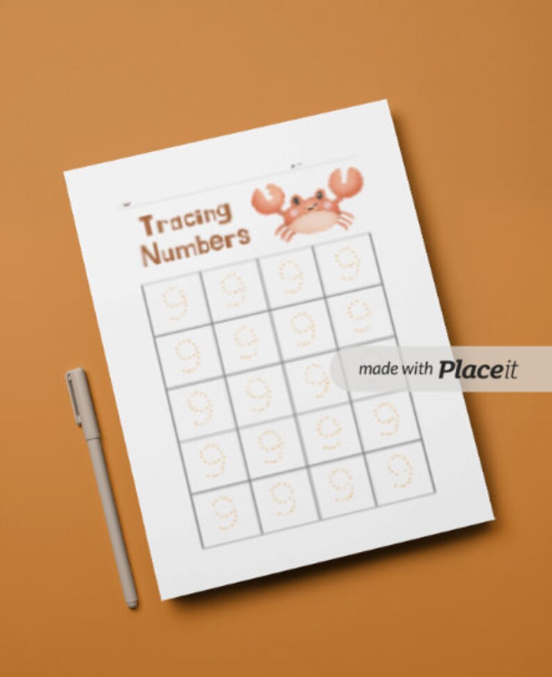 Traceable Box Numbers Tracing Numbers Worksheet in Colorful Illustrative Style Digital Print ...