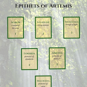 Artemis downloadable tarot spread - Goddess - Greek - Hellenic deity - Diana - Moon - Hunting - Journal - Book of Shadows - Grimoire