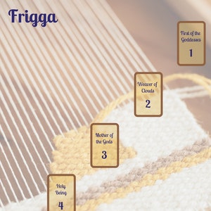 Tarot téléchargeable Frigga propagation - Divinité nordique - Déesse - Reine - Imprimable - Livre des ombres - Grimoire Page - Journal - Mise en page de la carte
