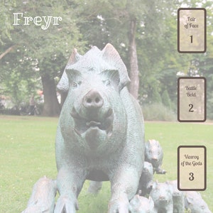 Freyr downloadable tarot spread - Norse Deity - Frey - God - Warrior - Fertility - Printable - Book of Shadows - Grimoire Page - Journal