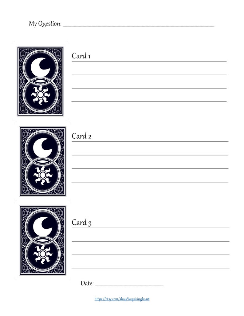 15 Three-Card Spreads Healing Decisions Goals Tarot GrimoireJournal Page Relationships Growth Career Oracle Wellness