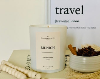 MUNICH Gingerbread Soy Wax candle | Gingerbread Spice & Vanilla | Winter Candle | 7.7oz 220g | Christmas scent | Germany Travel | Vegan