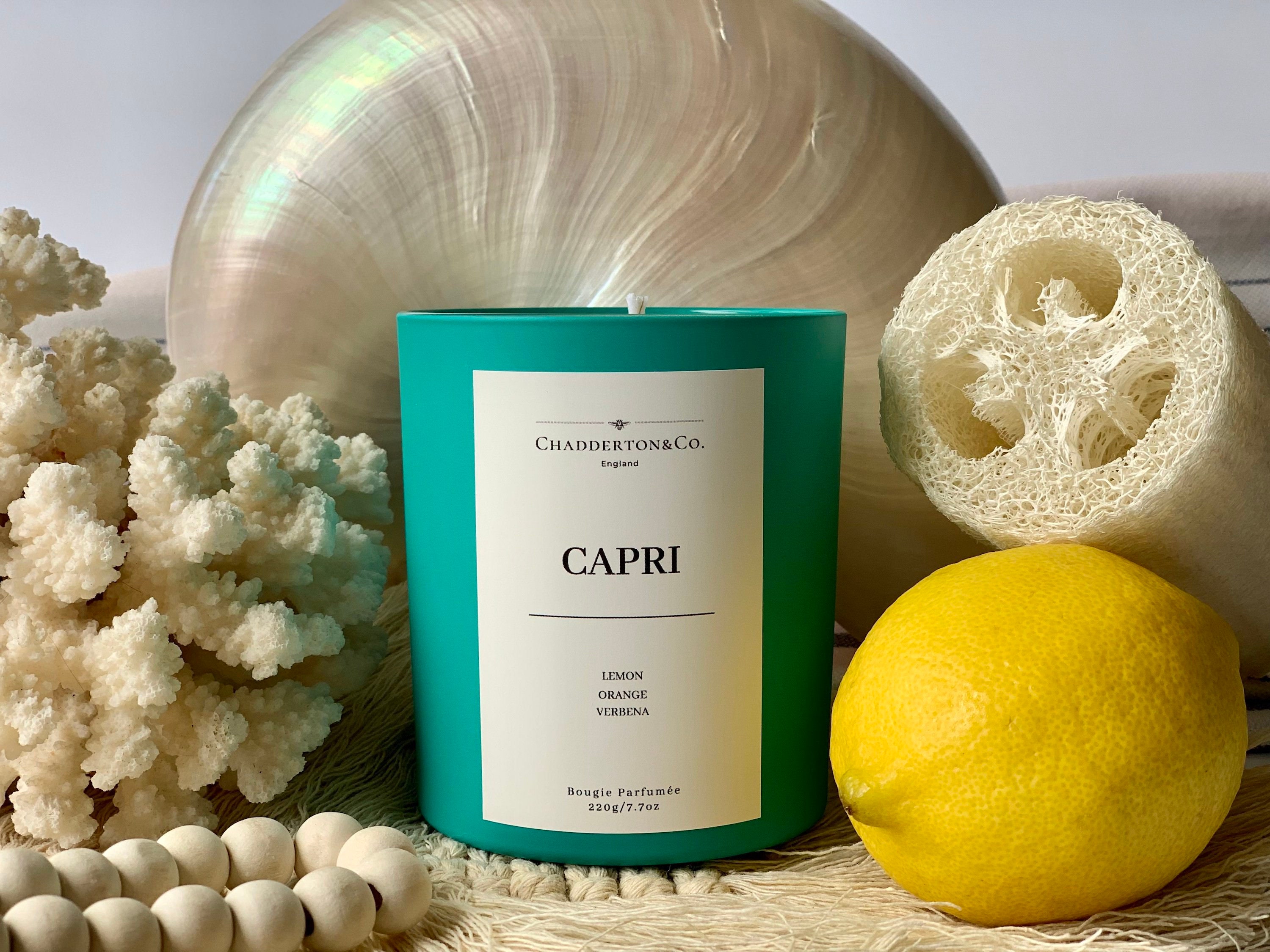Capri Citron, Orange & Verveine | Bougie en Cire de Soja Naturelle Faire Revivre Les Bougies Grande 