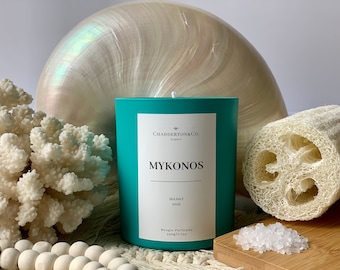 MYKONOS Sea Salt & Sage Candle | 7.7oz Soy Wax Aromatherapy | Memory of Greece