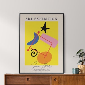 Joan Miro Exhibition Print, Miro Poster, Vintage Poster, Joan Miro Digital Download, Fine Art Print, Illustration Modern Art Print
