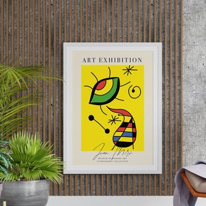 Joan Miro Exhibition Print, Miro Poster, Vintage Poster, Joan Miro Digital Download, Fine Art Print, Illustration Modern Art Print