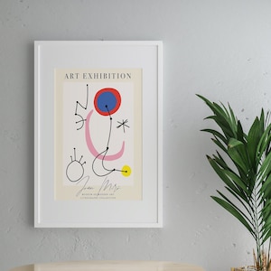 Joan Miro Exhibition Print, Miro Poster, Vintage Poster, Joan Miro Digital Download, Fine Art Print, Illustration Modern Art Print