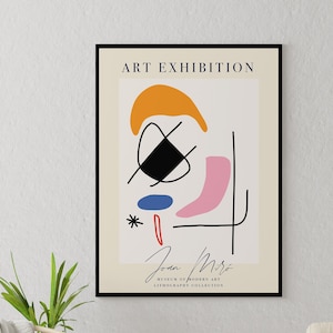Joan Miro Exhibition Print, Miro Poster, Vintage Poster, Joan Miro Digital Download, Fine Art Print, Illustration Modern Art Print