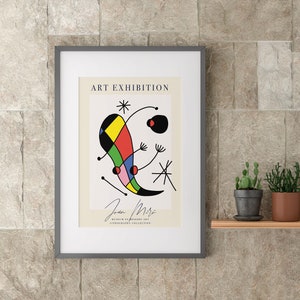 Joan Miro Exhibition Print, Miro Poster, Vintage Poster, Joan Miro Digital Download, Fine Art Print, Illustration Modern Art Print