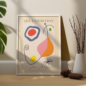 Joan Miro Exhibition Print, Miro Poster, Vintage Poster, Joan Miro Digital Download, Fine Art Print, Illustration Modern Art Print