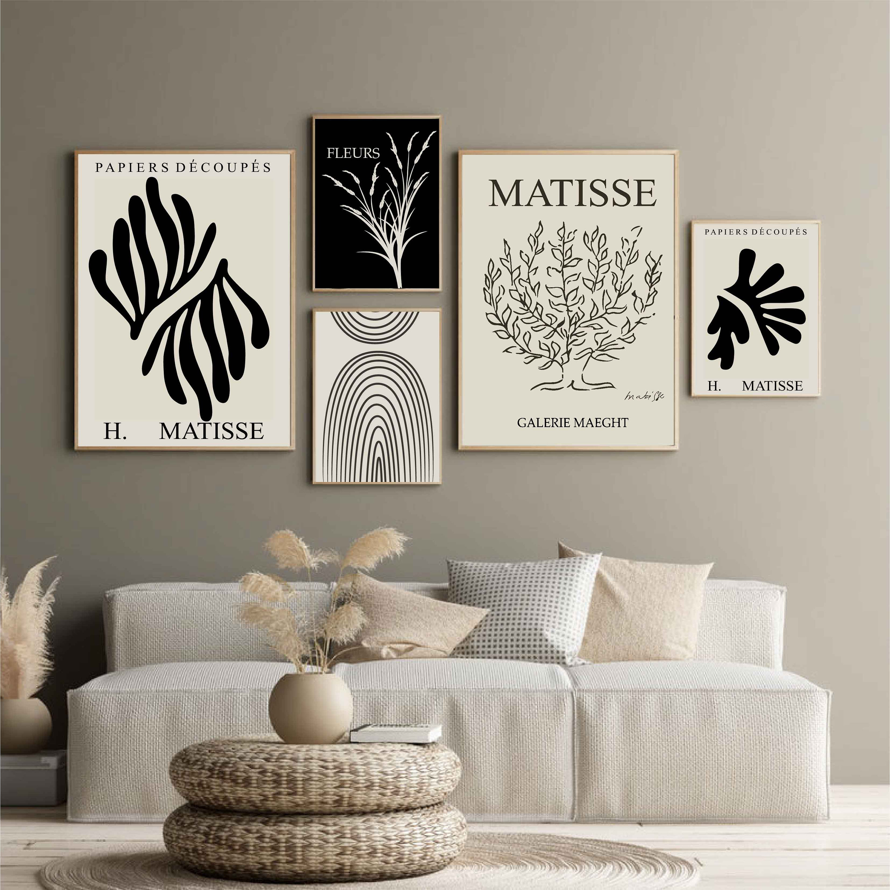 Minimalist Wall Art, Henri Matisse Exhibition Poster,set of 5 Printable
