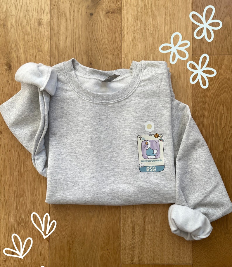 silly goose sweater nurse gift. grey crew neck sweatershirt