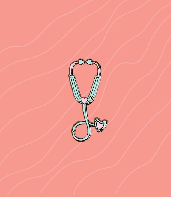 Cute Stethoscope Enamel Pin | Stethoscope Pin Medical Enamel Pins, Nursing Pins, Pop culture, Cute Medical Pins, Groovy Enamel Pins, Nurse