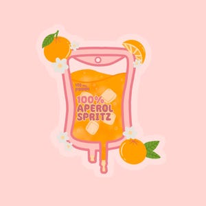 Sticker Aperol Spritz IV | Stickers infirmière, cadeaux drôles d'infirmière, autocollants d'allaitement, autocollant imperméable, autocollant drôle infirmière Aperol Spritz été